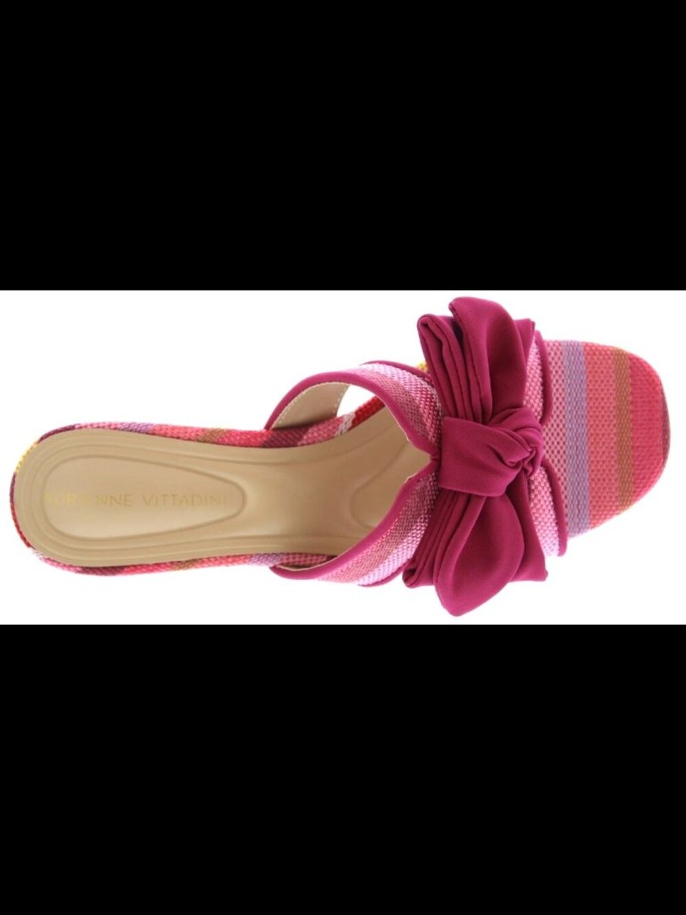 New 9.5M Adrienne Vittadini Arnoldo Heeled Sandals Pink Bow MSRP $100